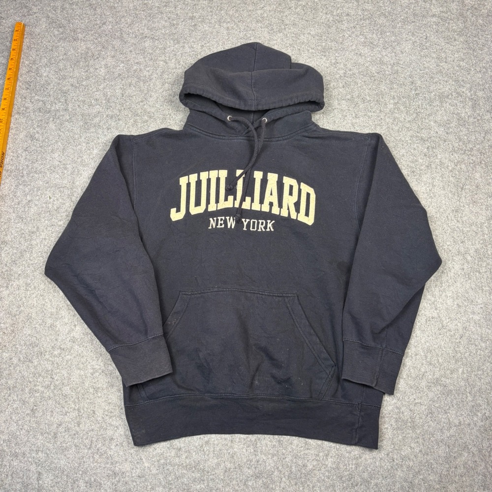 MV Sport Juilliard New York Hoodie Navy Blue Classic Fleece Sweatshirt Mens M